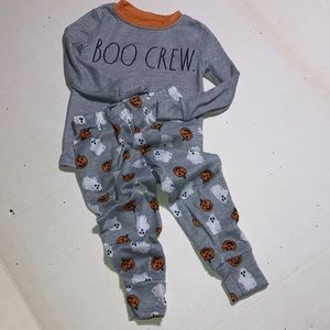 🎃 Rae Dunn Halloween BOO CREW Pajamas ~ 2T Unisex ~